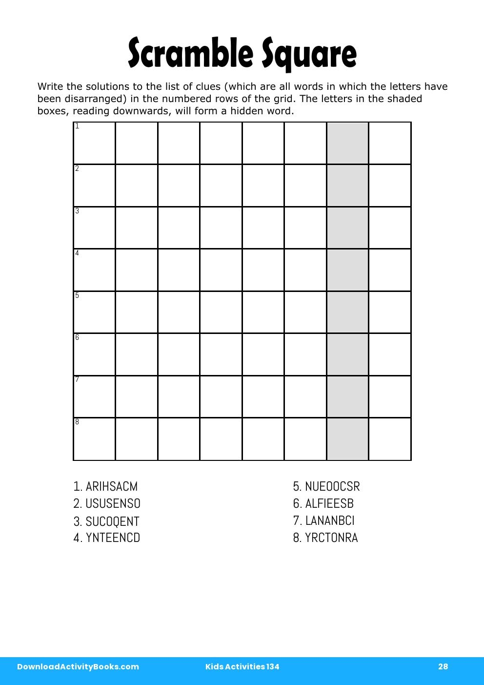 Scramble Square in Kids Activities 134