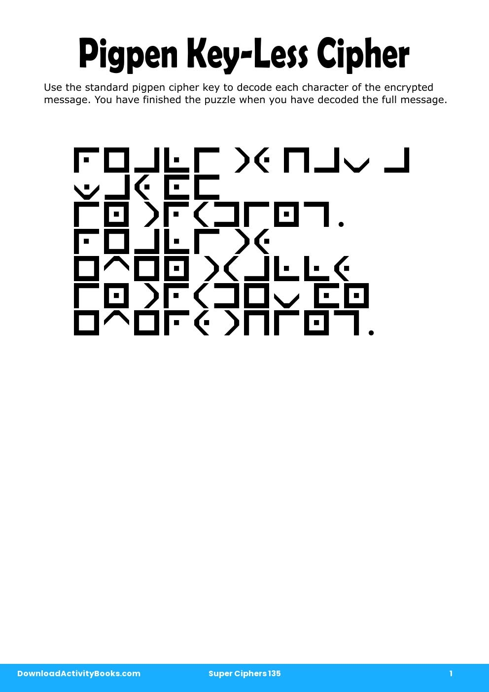 Pigpen Cipher in Super Ciphers 135