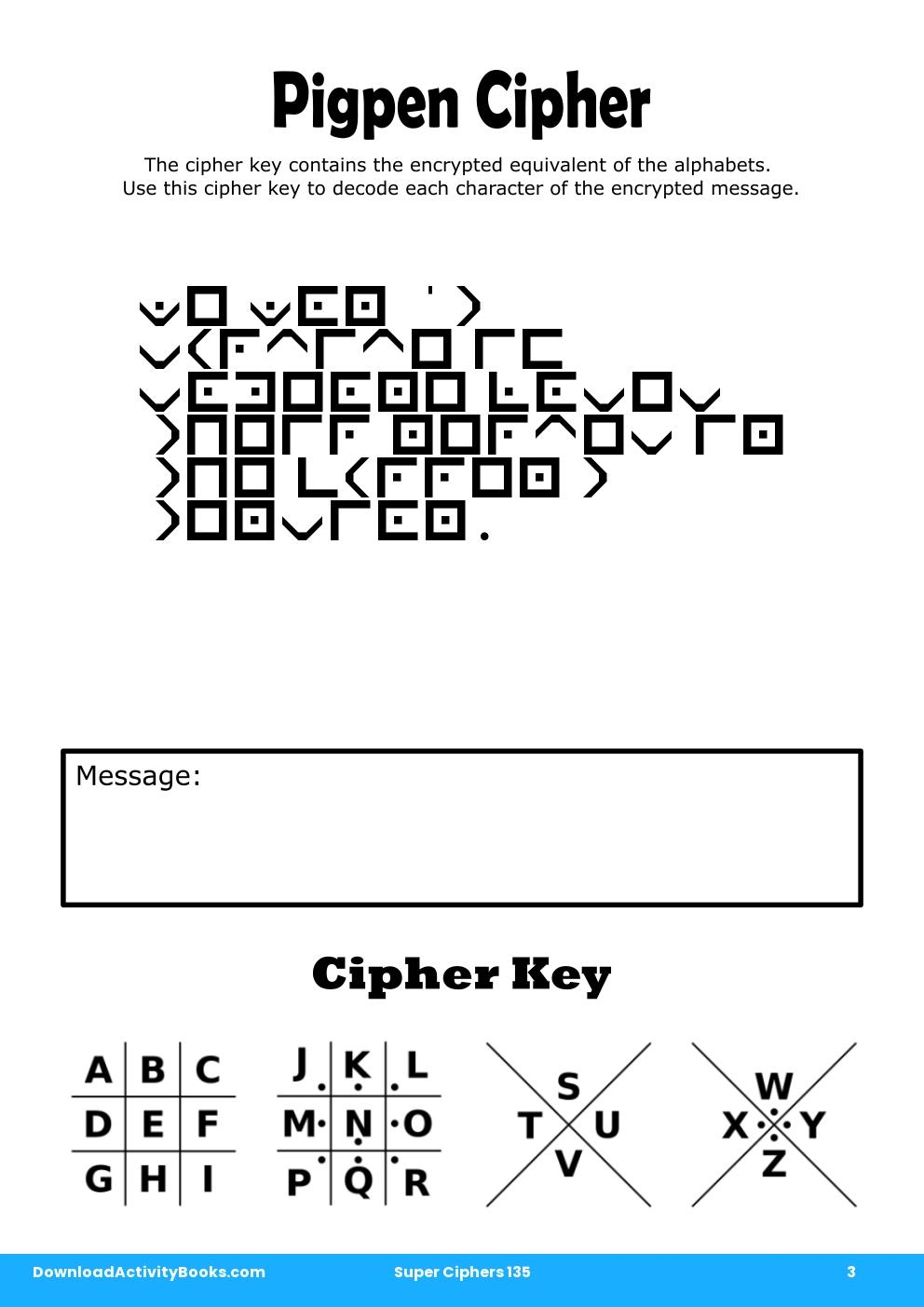 Pigpen Cipher in Super Ciphers 135