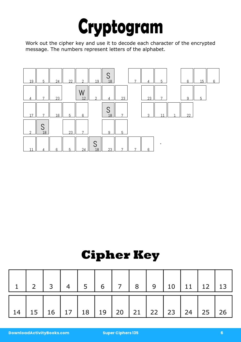 Cryptogram in Super Ciphers 135