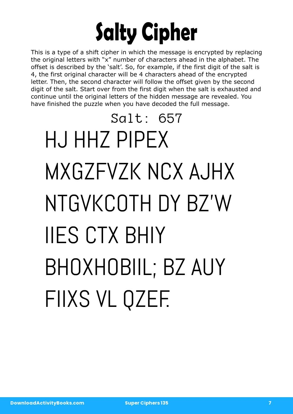 Salty Cipher in Super Ciphers 135