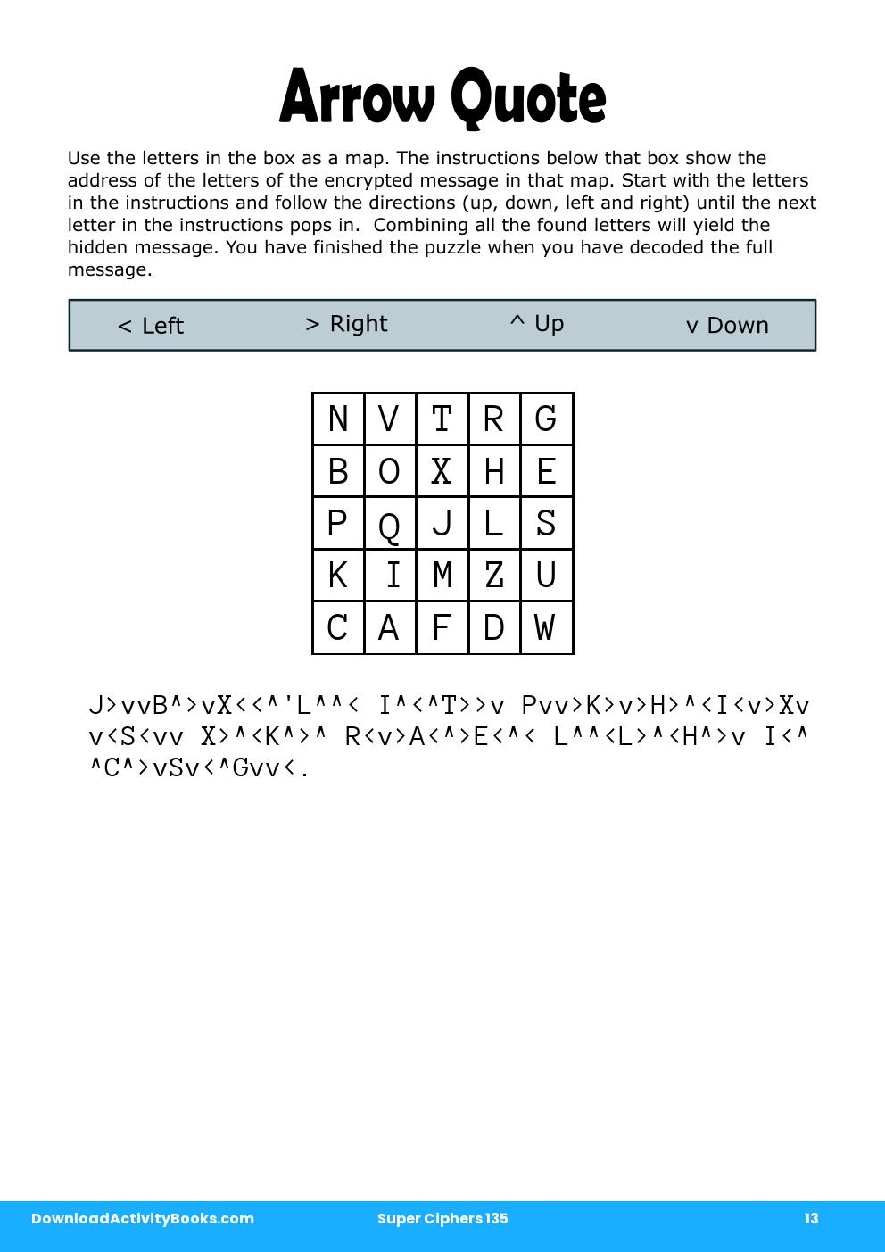 Arrow Quote in Super Ciphers 135