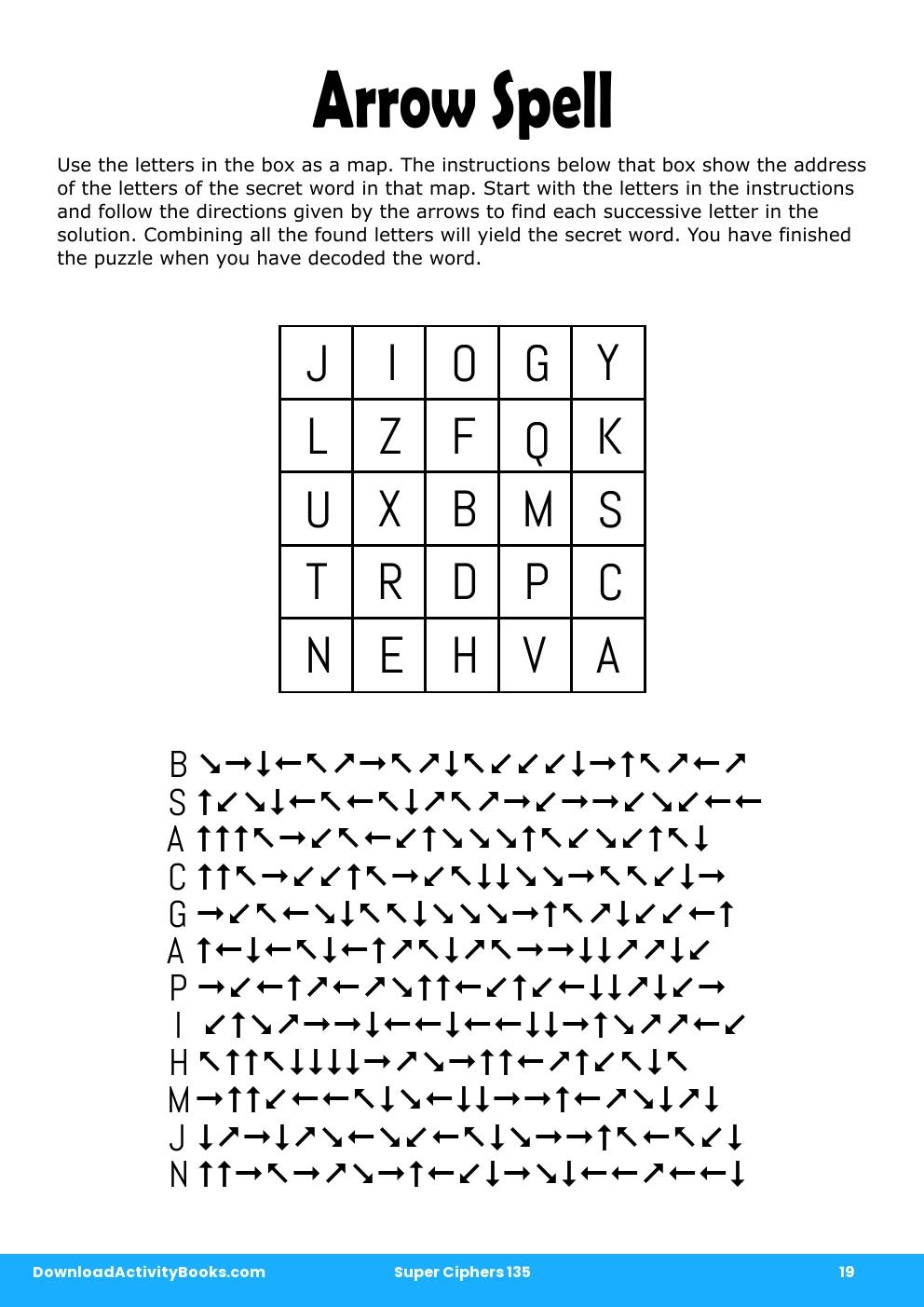 Arrow Spell in Super Ciphers 135