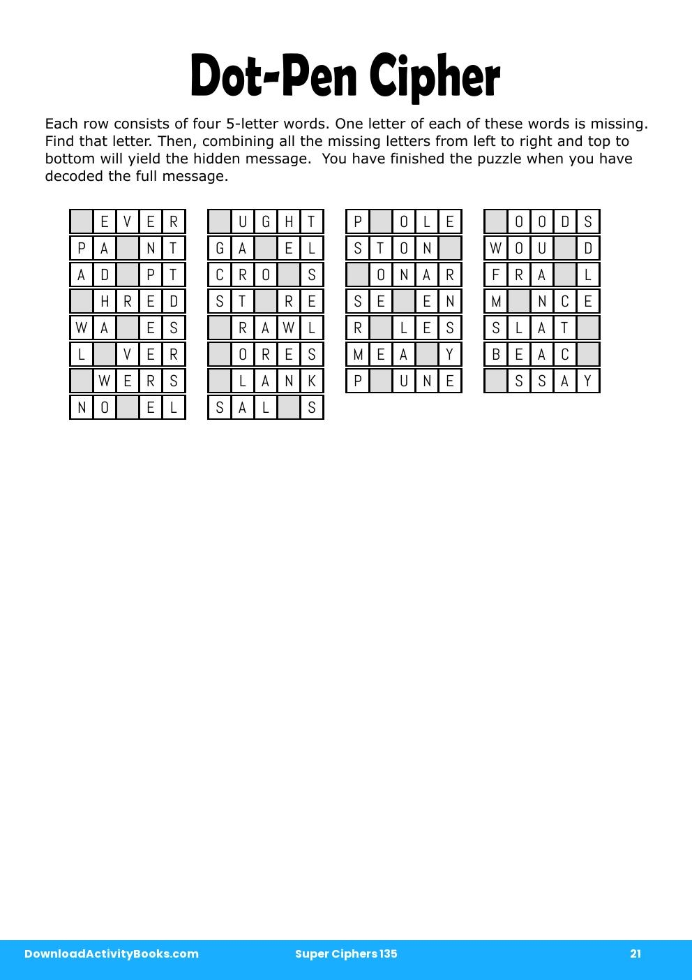 Dot-Pen Cipher in Super Ciphers 135