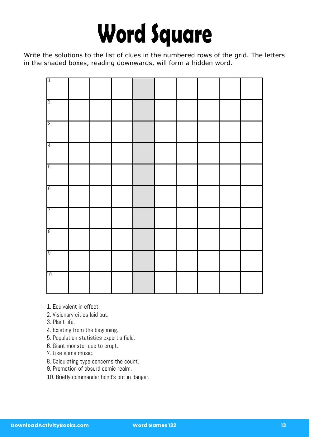 Word Square in Word Games 132