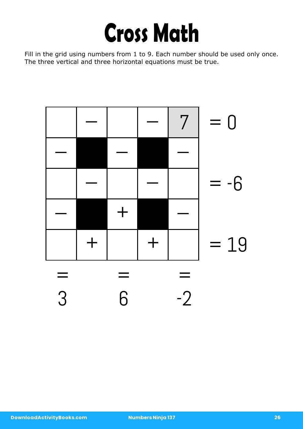 Cross Math in Numbers Ninja 137