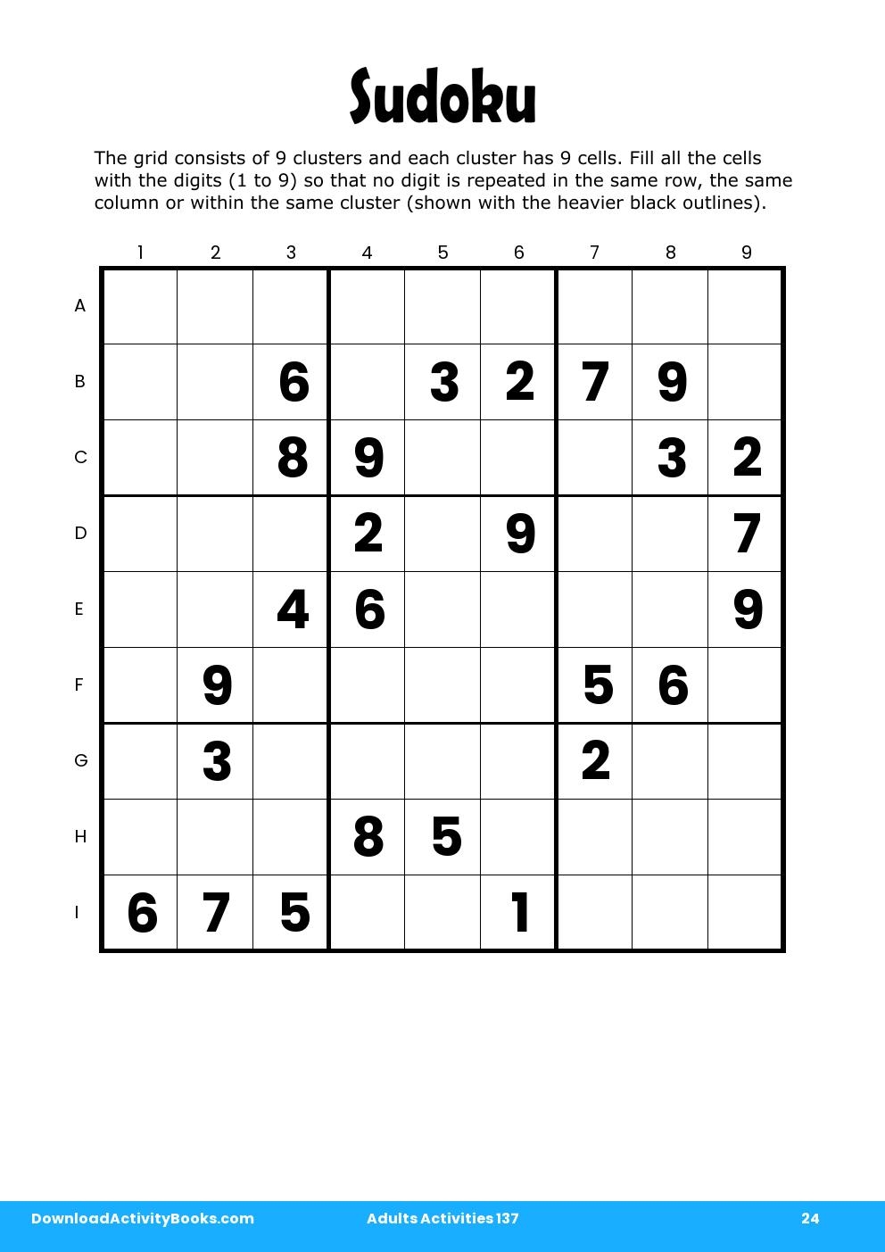 Sudoku in Adults Activities 137