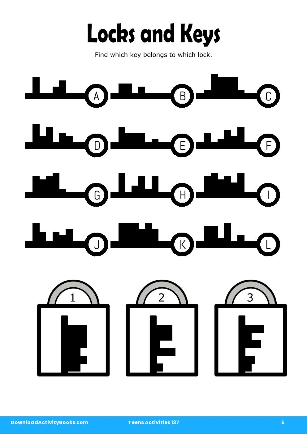 Locks and Keys in Teens Activities 137