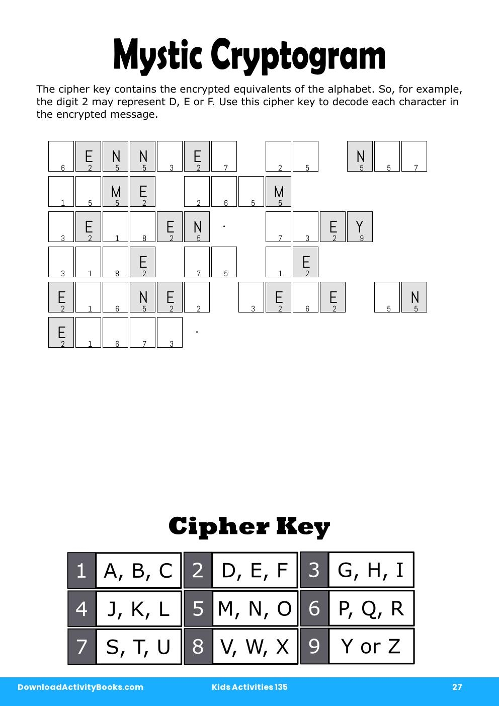 Mystic Cryptogram in Kids Activities 135