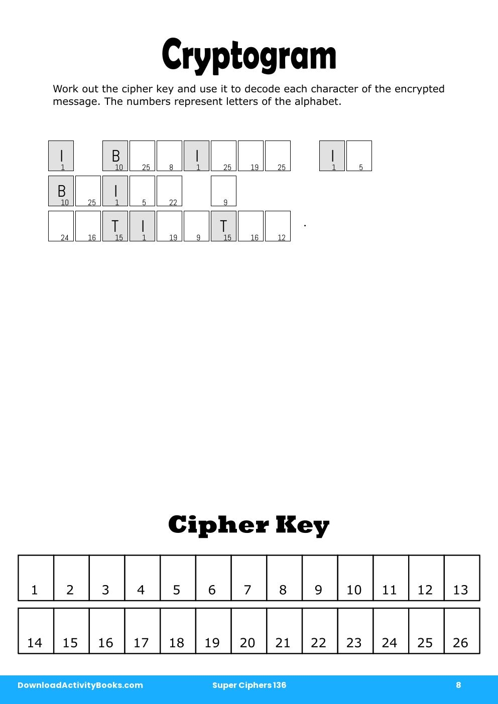 Cryptogram in Super Ciphers 136