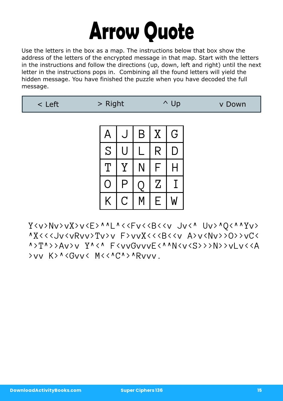 Arrow Quote in Super Ciphers 136