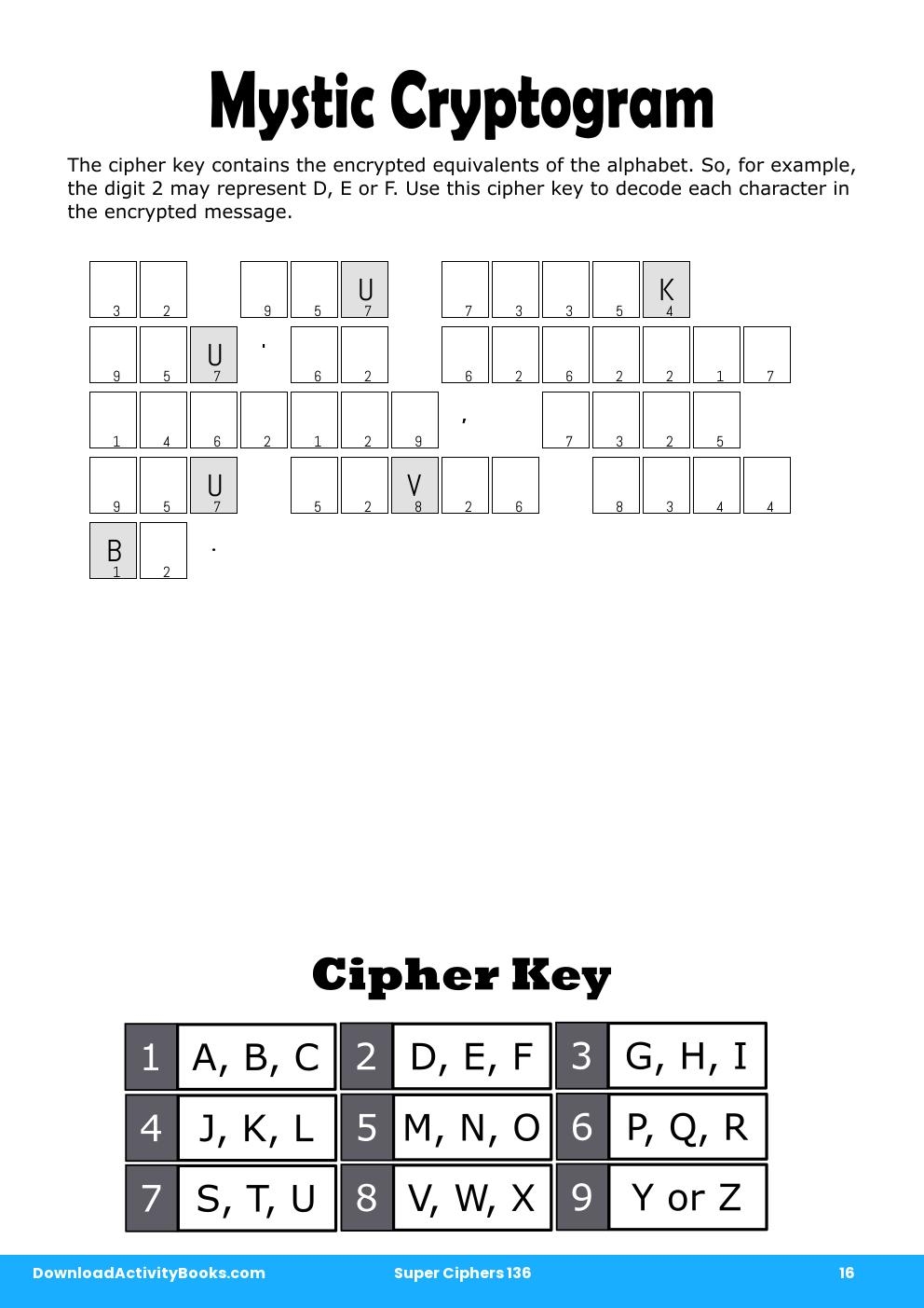 Mystic Cryptogram in Super Ciphers 136