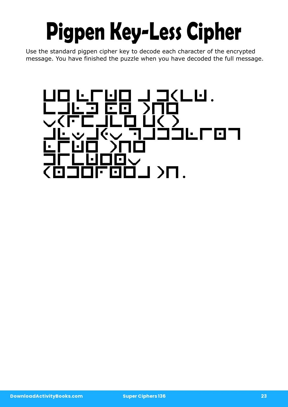 Pigpen Cipher in Super Ciphers 136