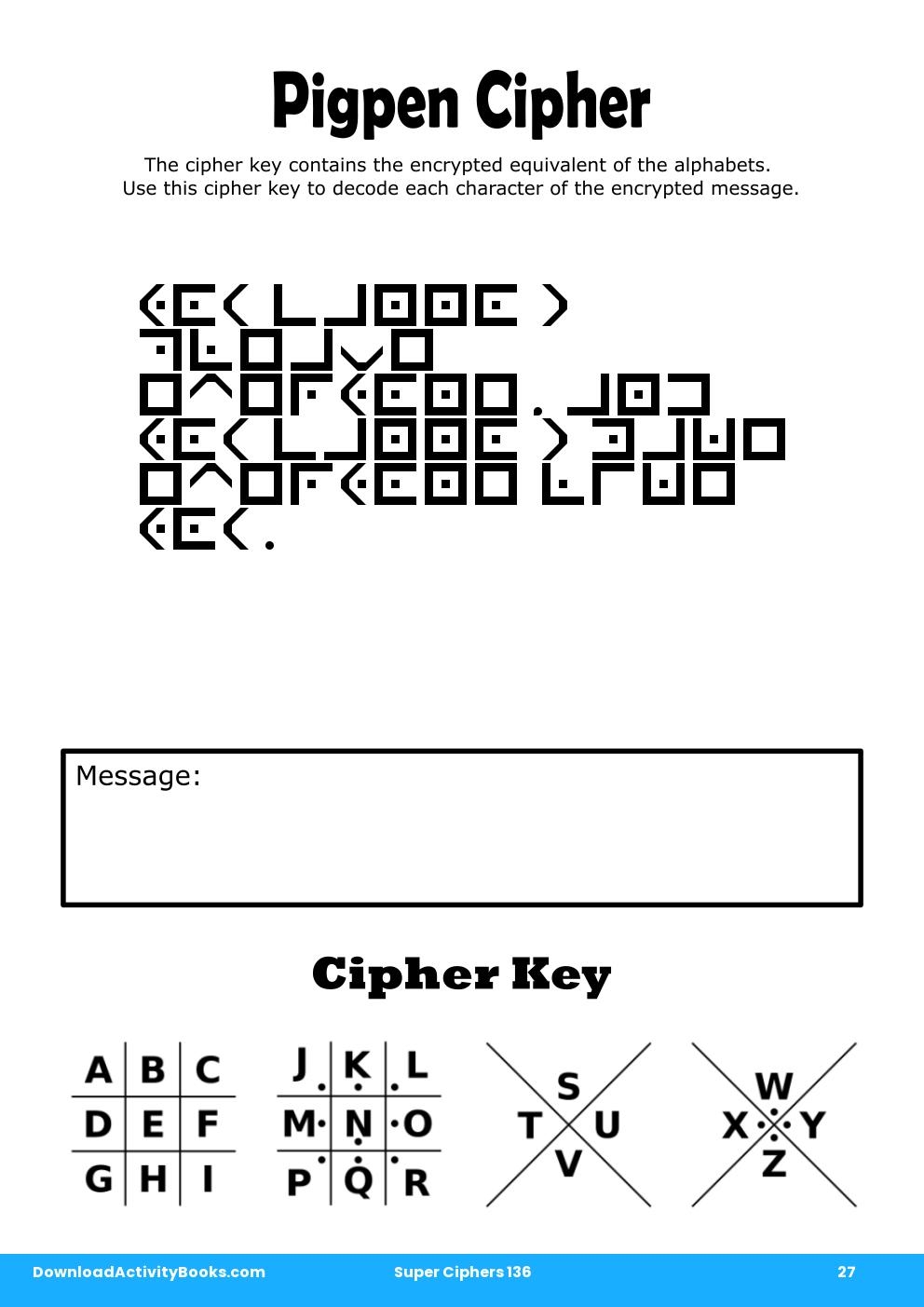 Pigpen Cipher in Super Ciphers 136