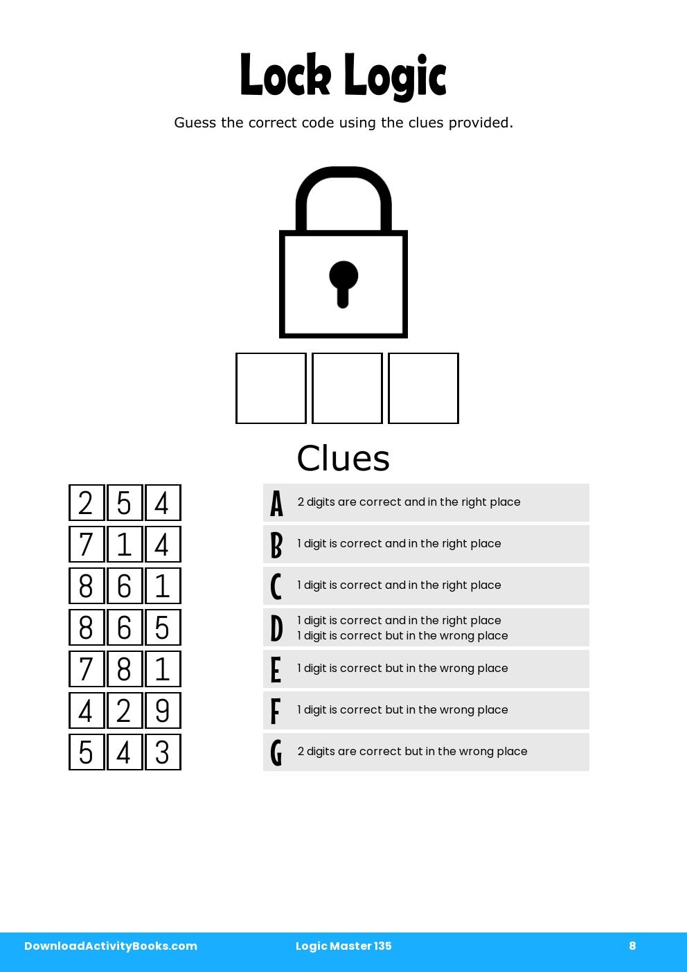 Lock Logic in Logic Master 135