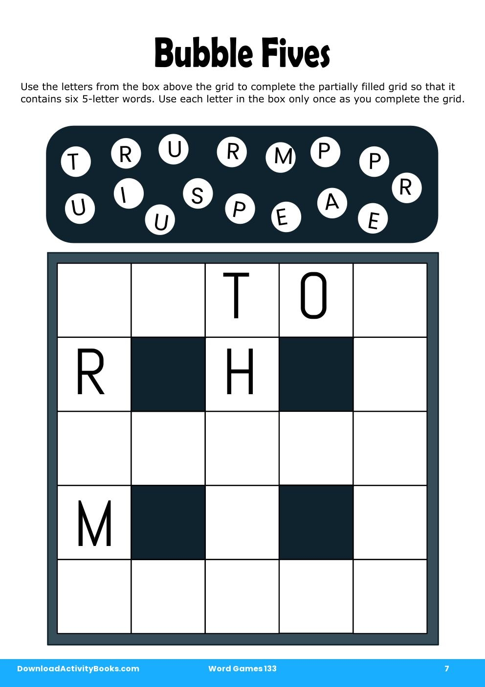 Bubble Fives in Word Games 133