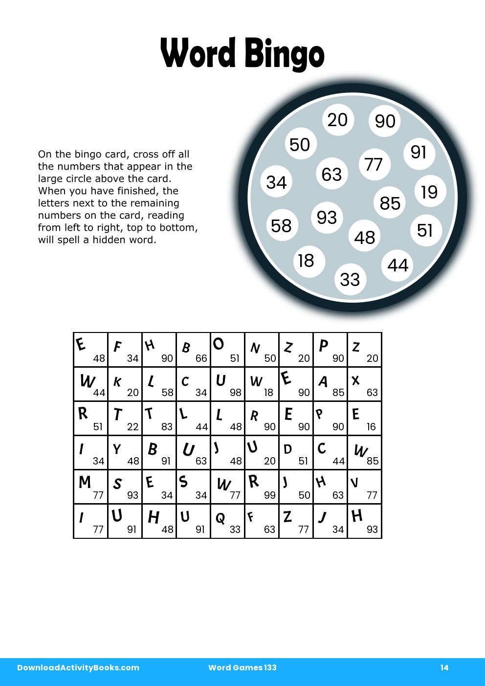 Word Bingo in Word Games 133