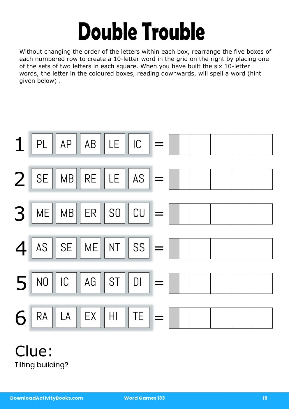 Double Trouble in Word Games 133