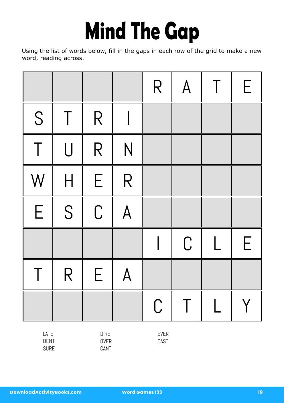 Mind The Gap in Word Games 133