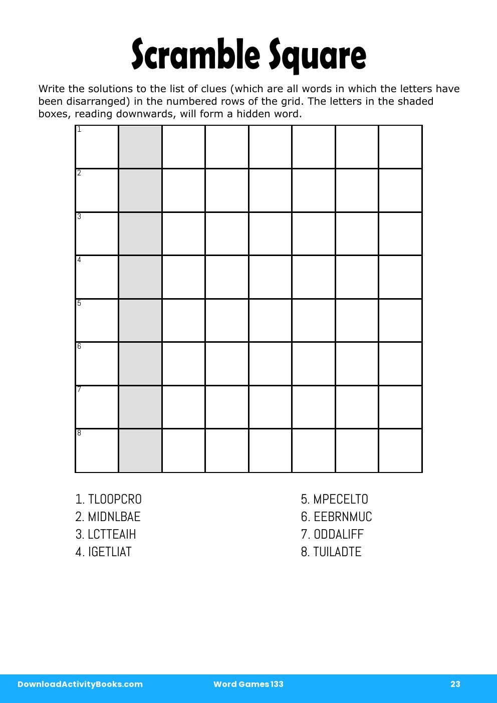 Scramble Square in Word Games 133