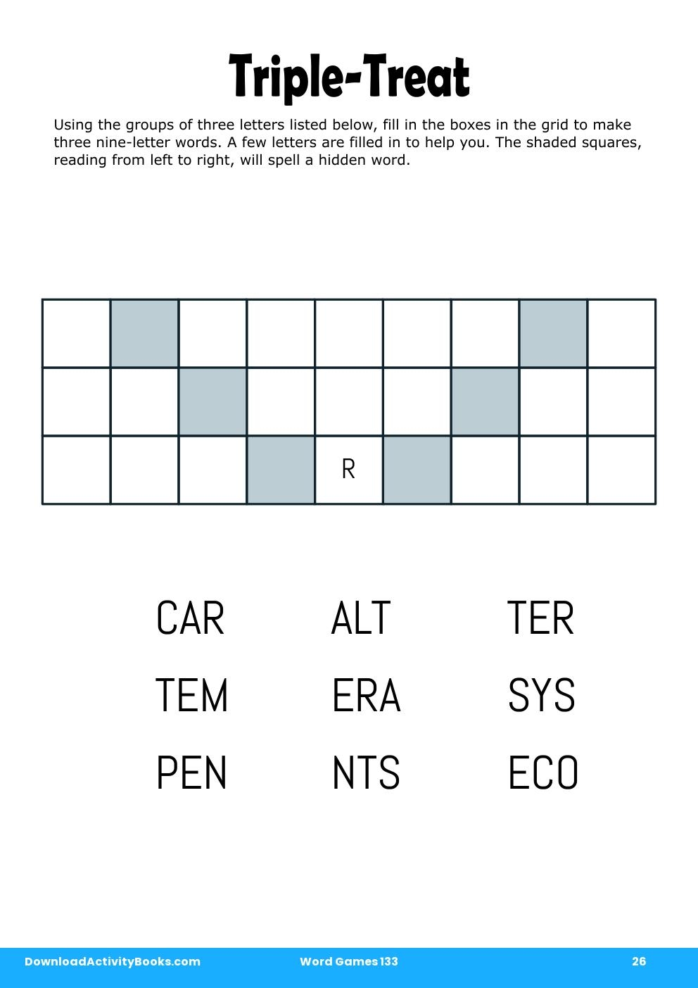 Triple-Treat in Word Games 133