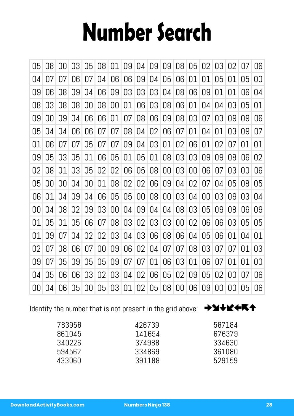 Number Search in Numbers Ninja 138
