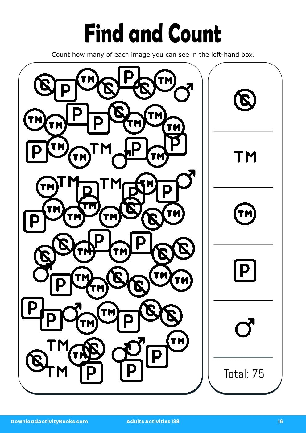 Find and Count in Adults Activities 138