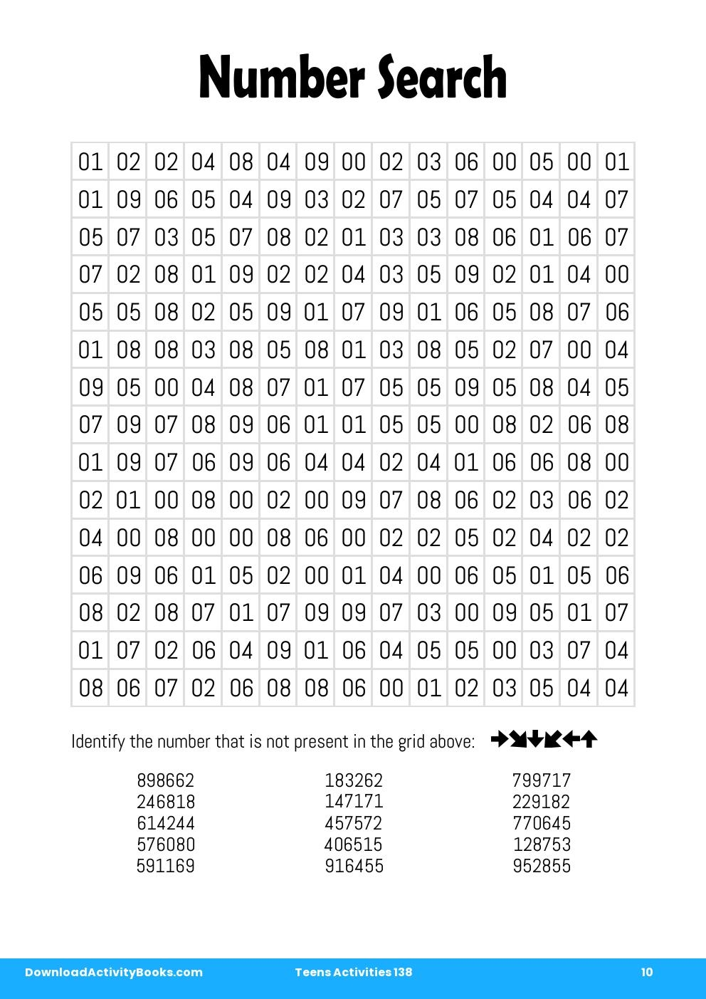 Number Search in Teens Activities 138