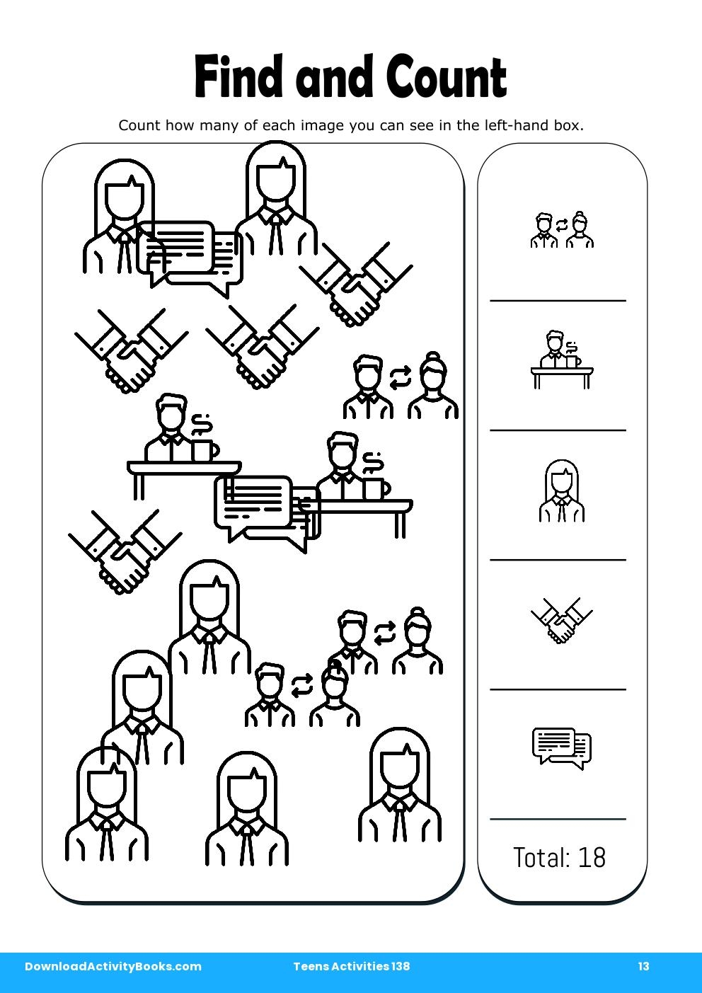 Find and Count in Teens Activities 138