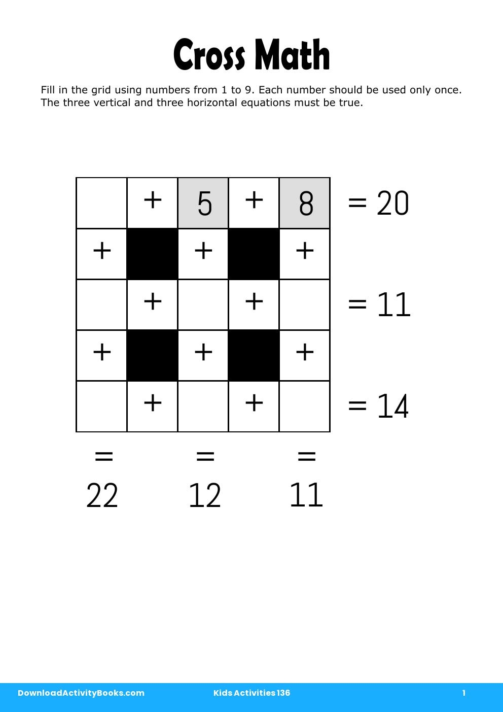 Cross Math in Kids Activities 136