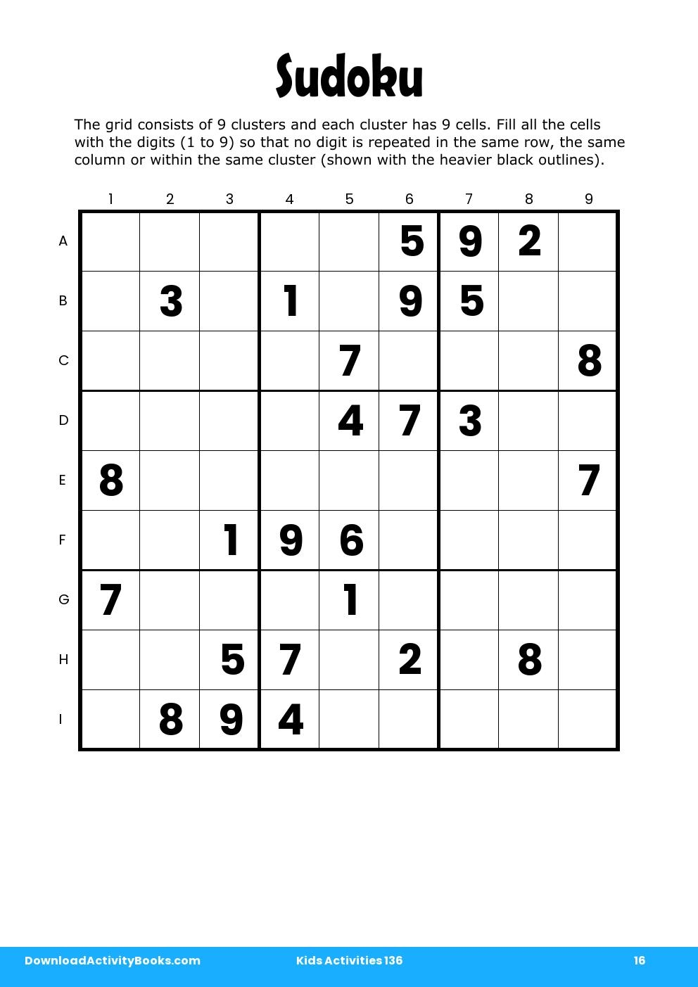 Sudoku in Kids Activities 136