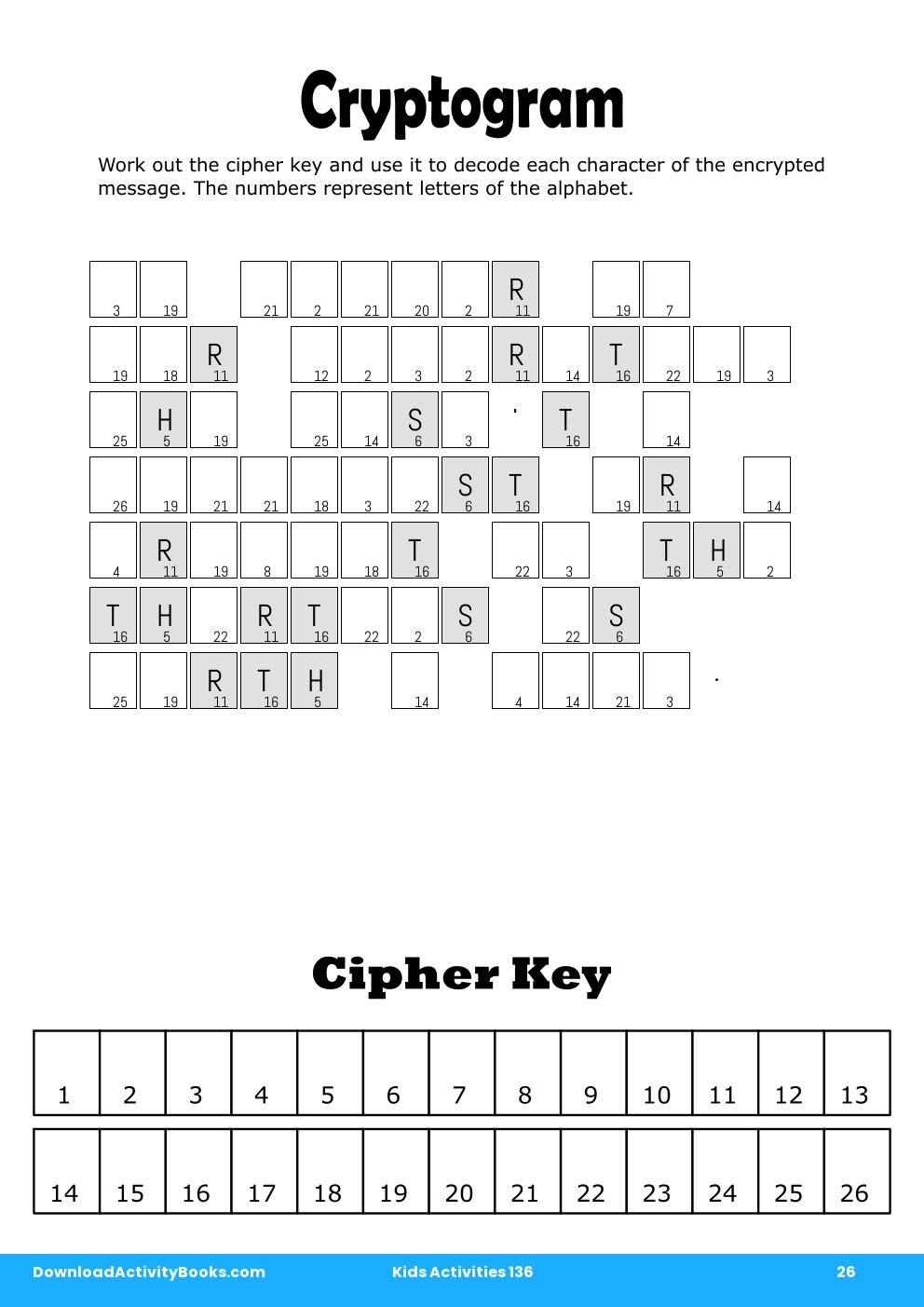 Cryptogram in Kids Activities 136