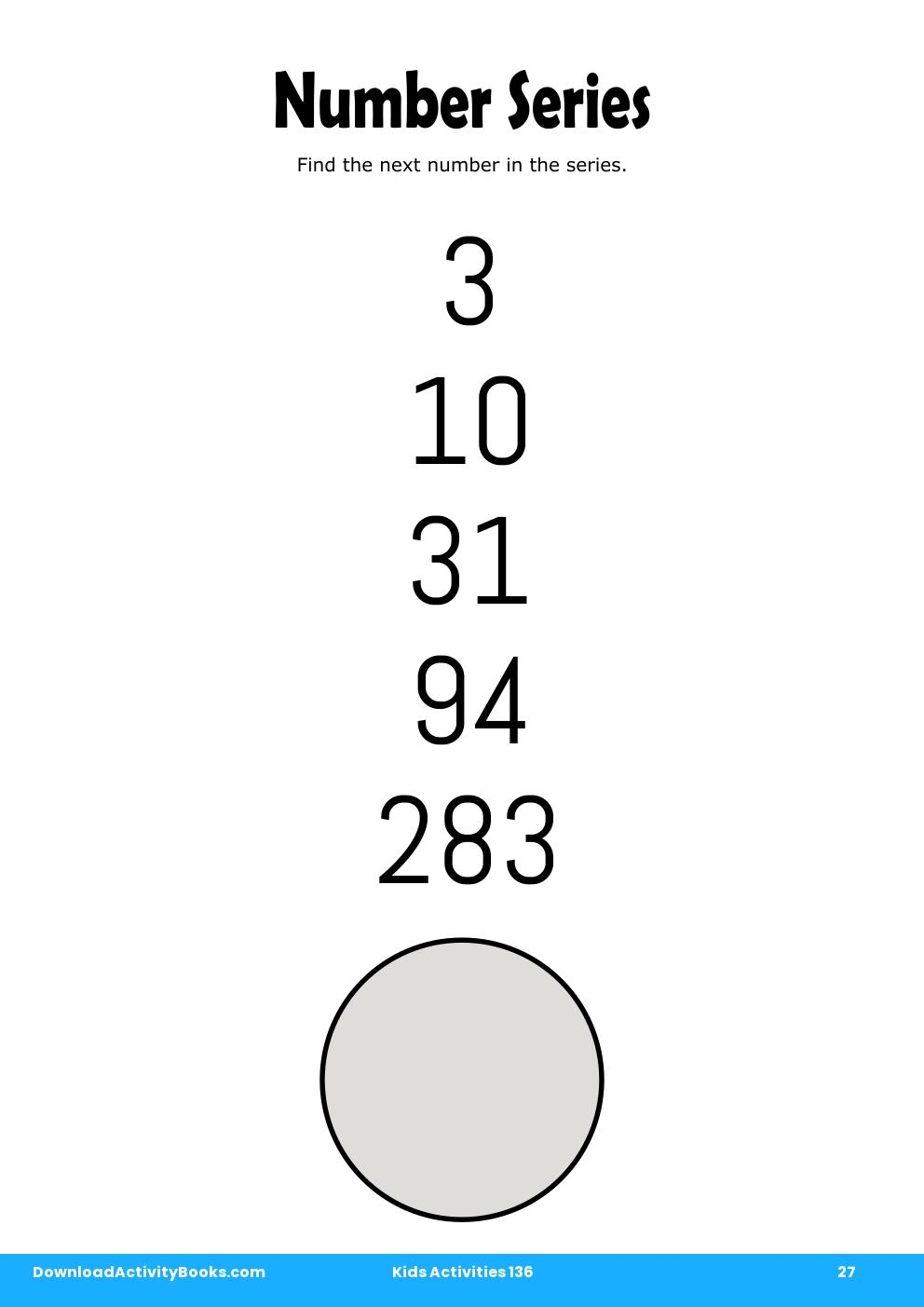 Number Series in Kids Activities 136