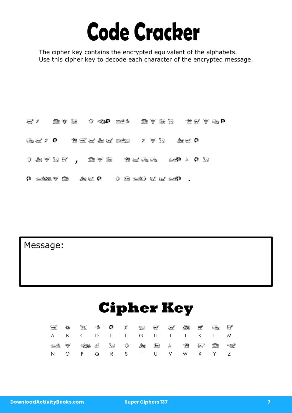 Code Cracker in Super Ciphers 137