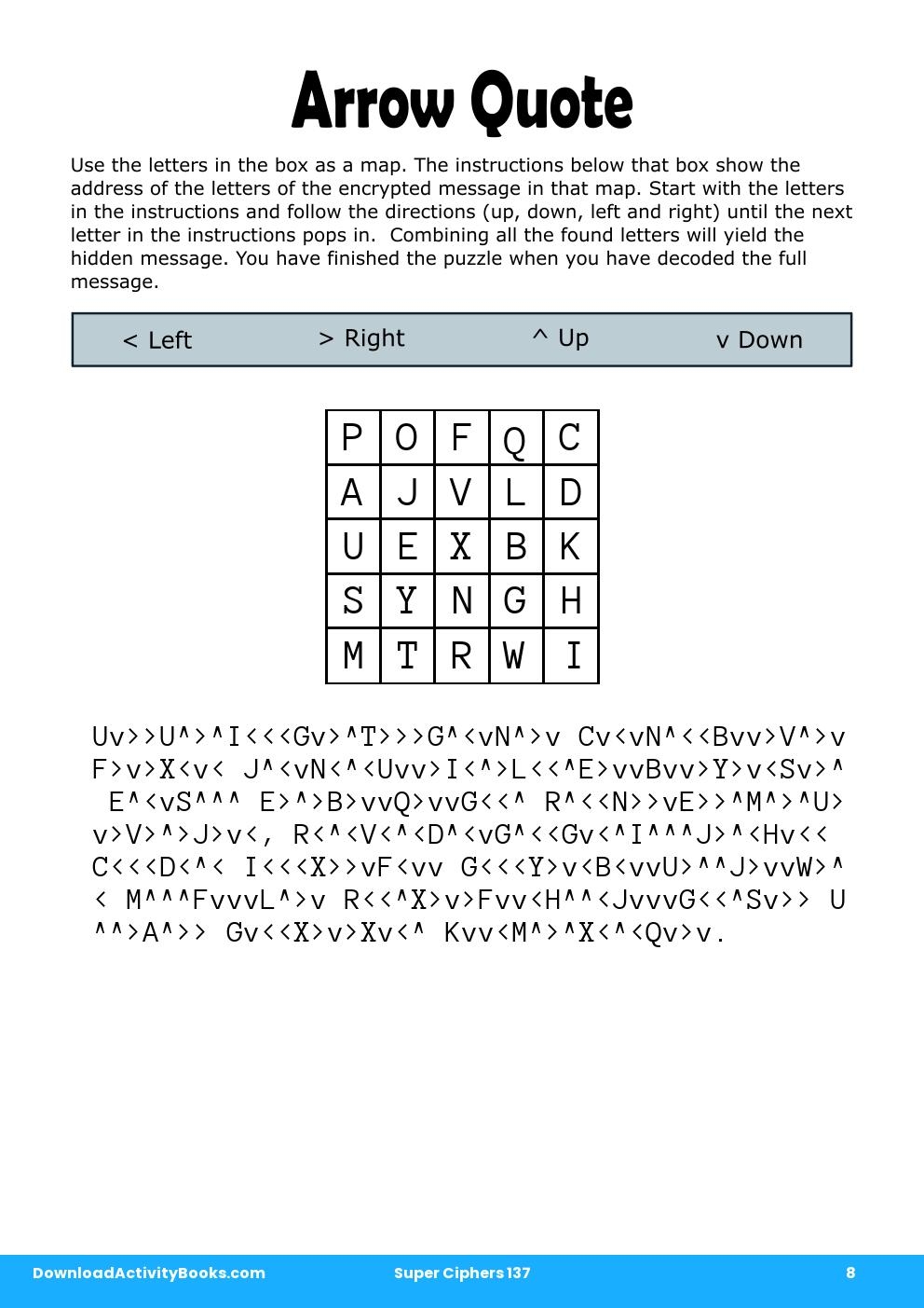 Arrow Quote in Super Ciphers 137