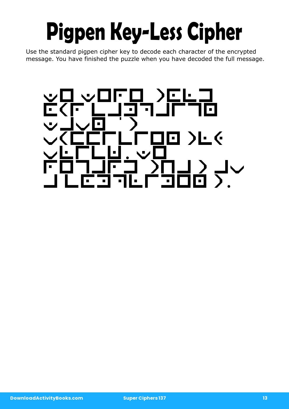 Pigpen Cipher in Super Ciphers 137