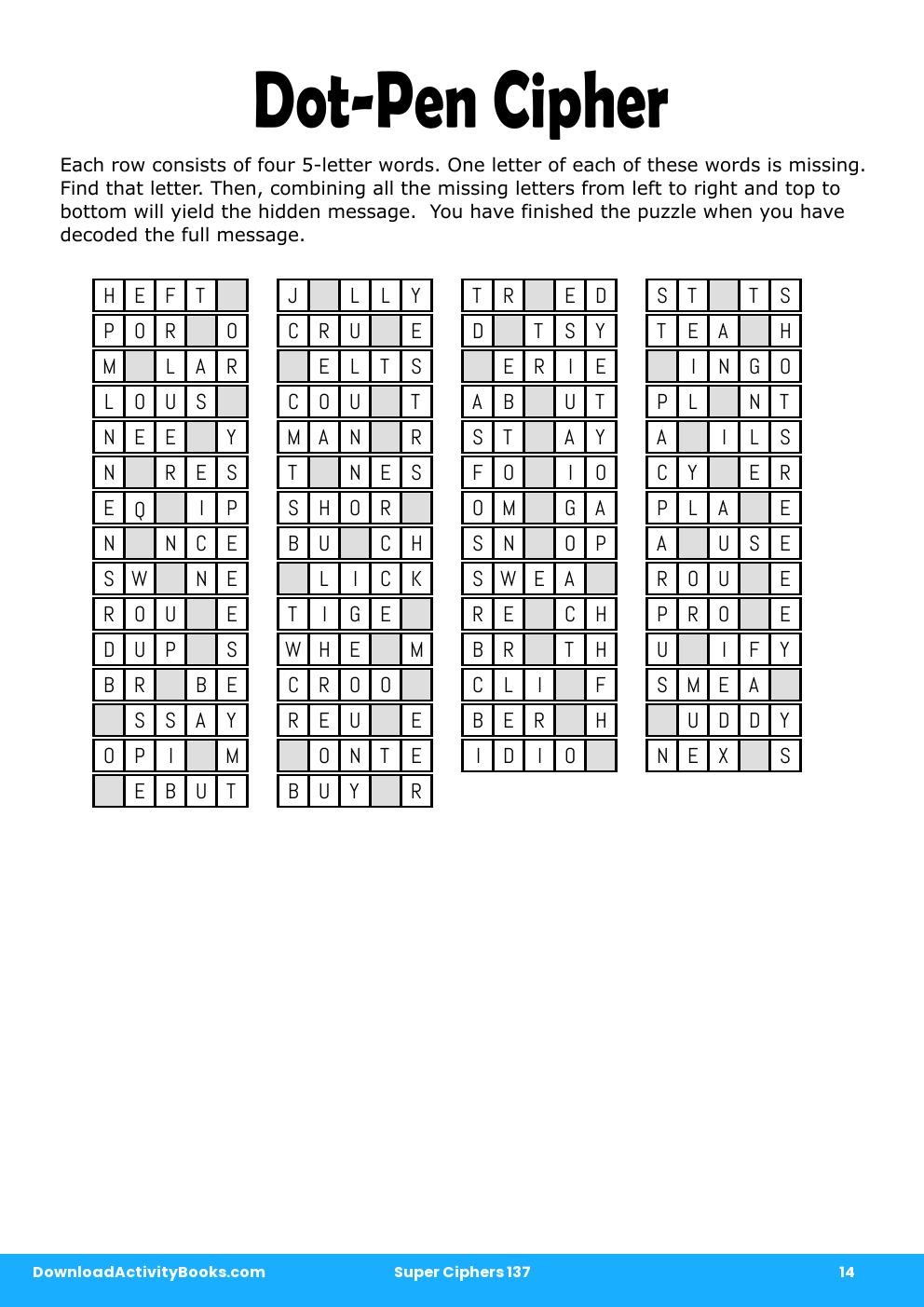 Dot-Pen Cipher in Super Ciphers 137