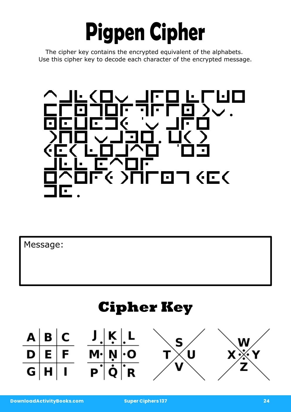 Pigpen Cipher in Super Ciphers 137