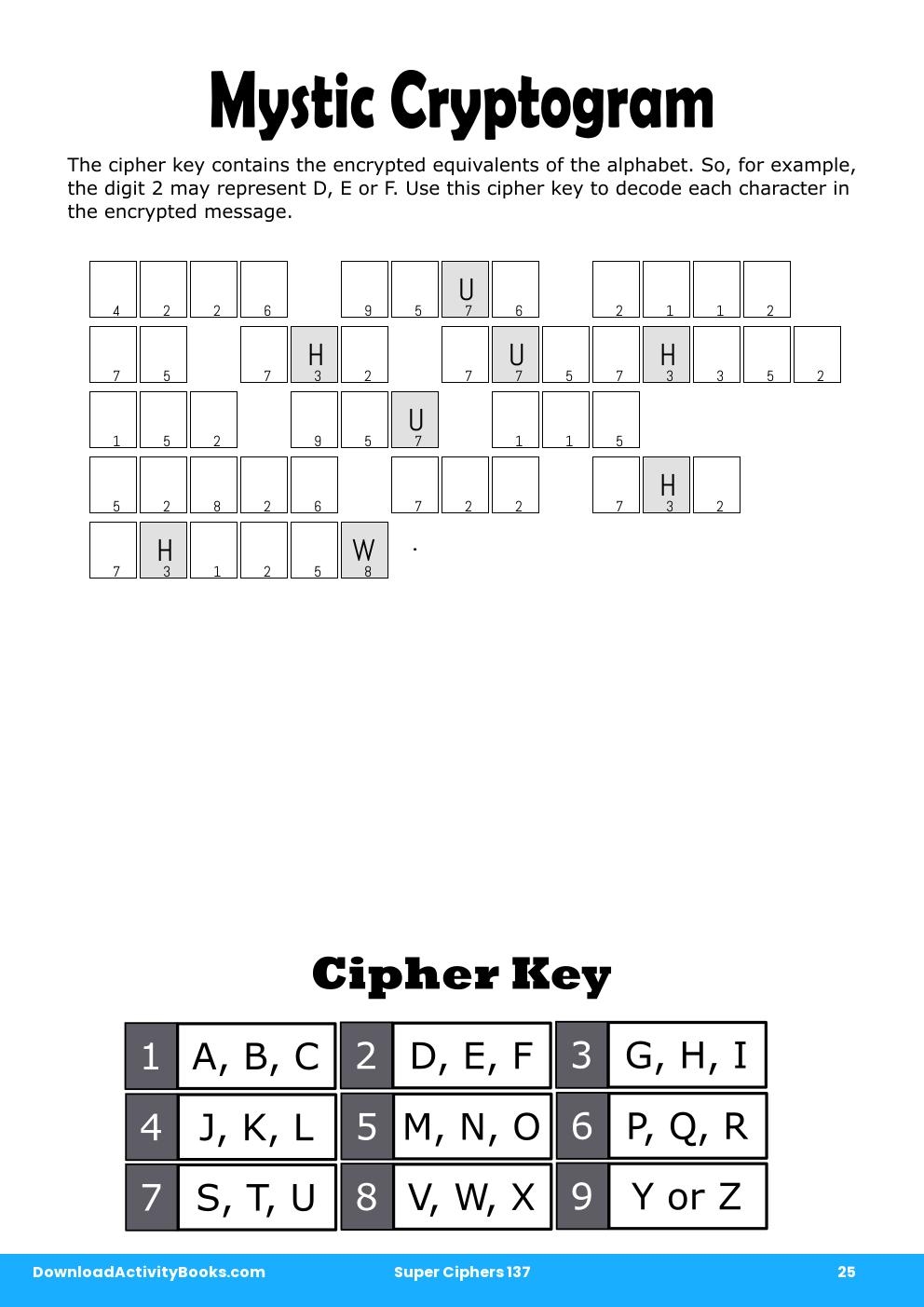 Mystic Cryptogram in Super Ciphers 137