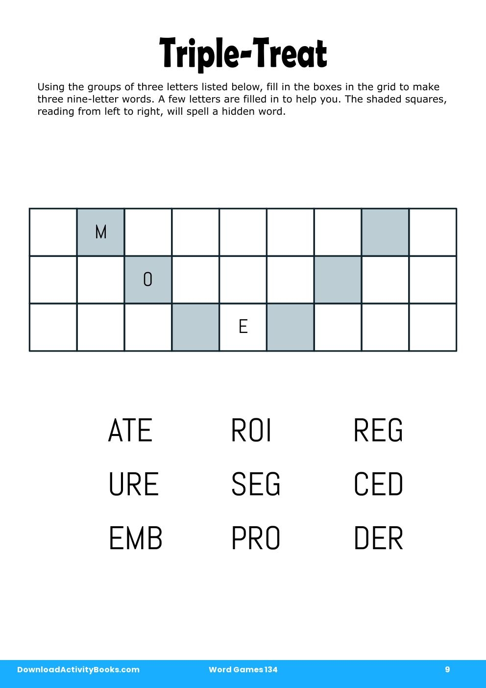 Triple-Treat in Word Games 134