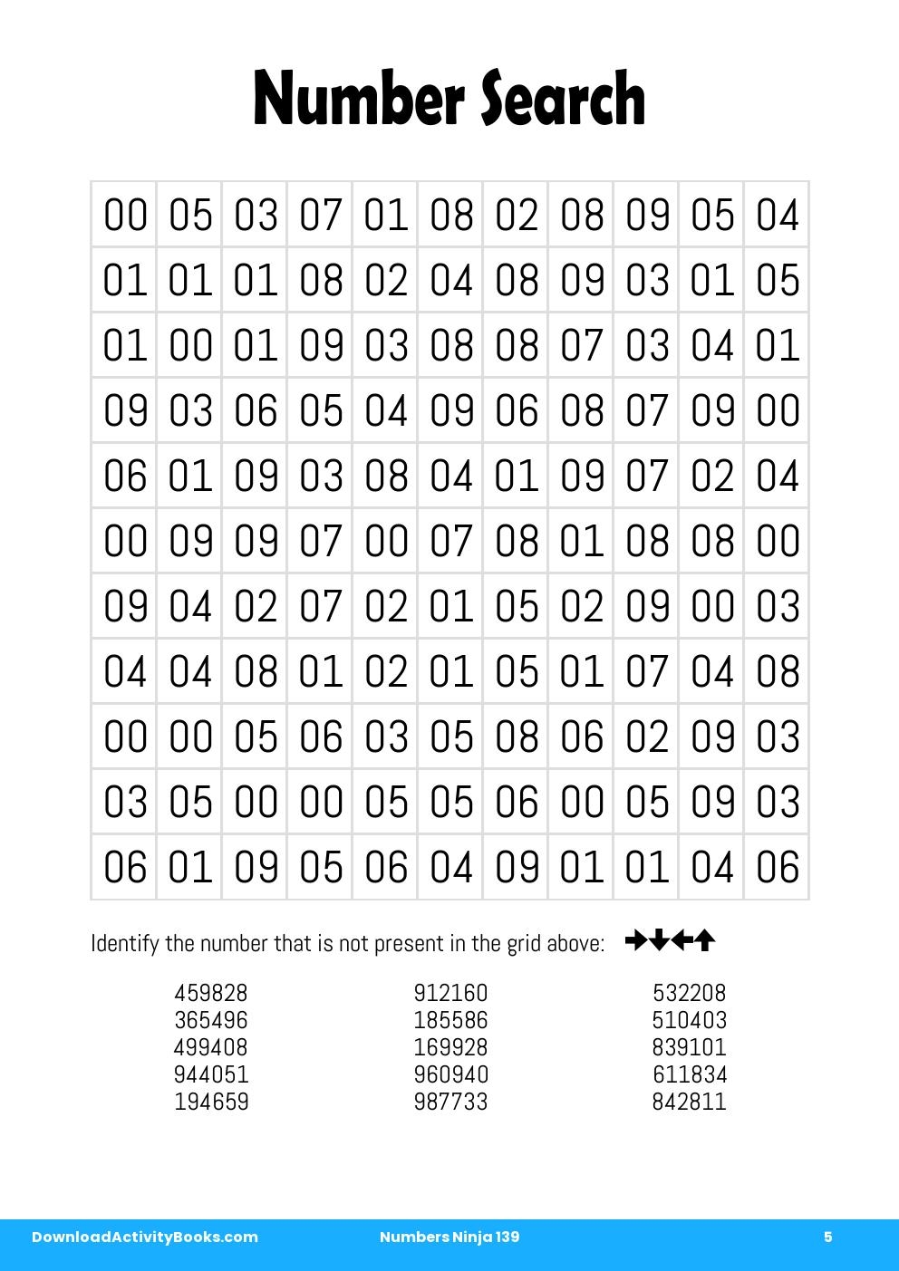 Number Search in Numbers Ninja 139