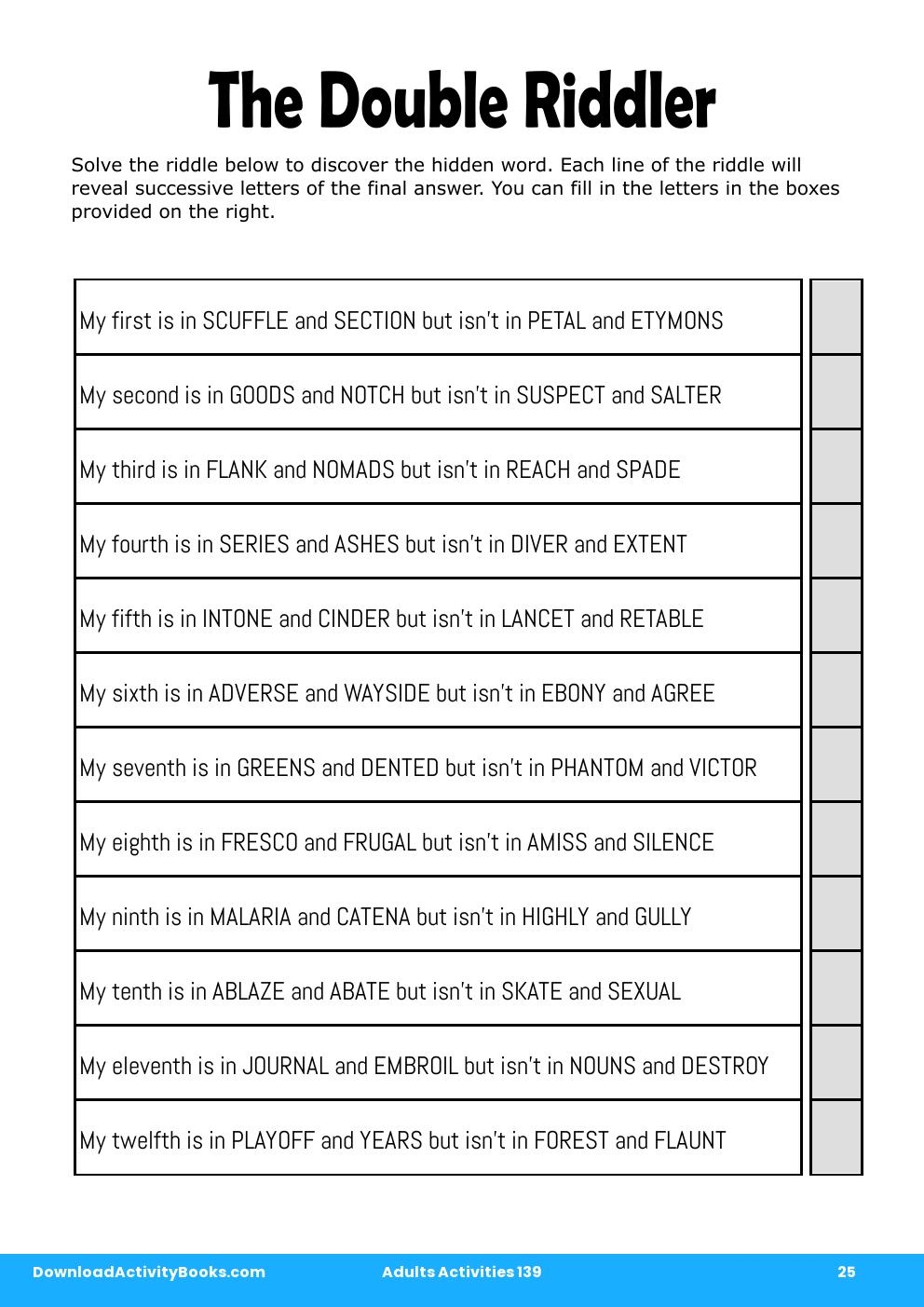 The Double Riddler in Adults Activities 139