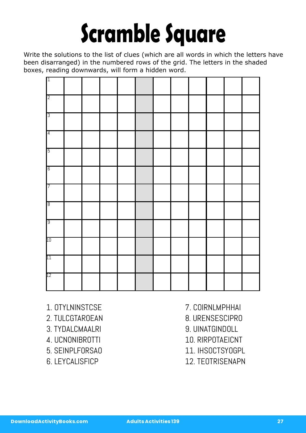 Scramble Square in Adults Activities 139