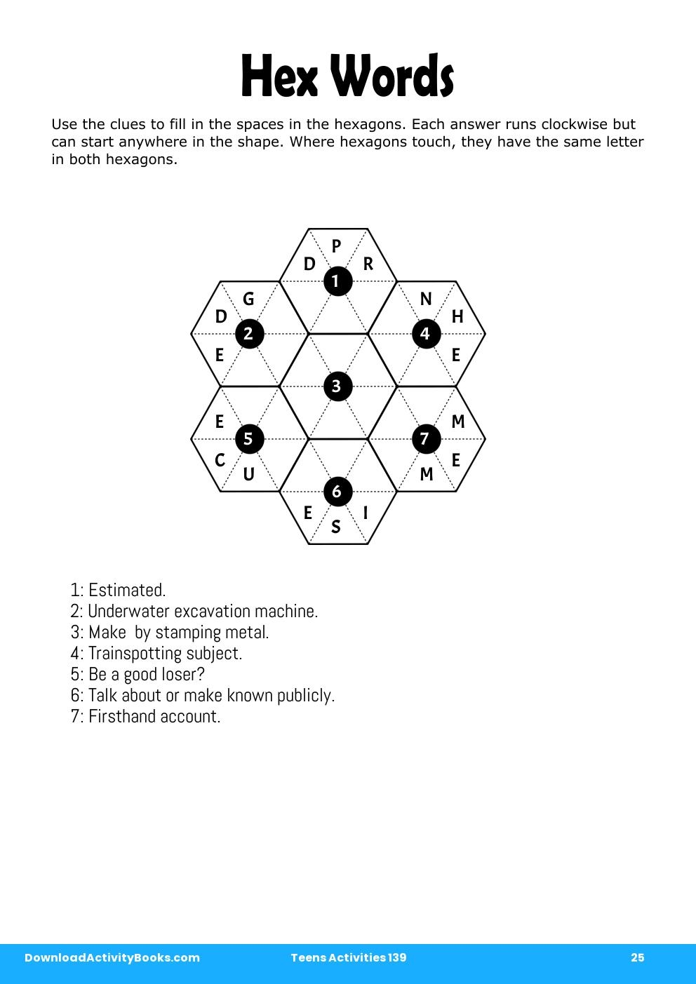 Hex Words in Teens Activities 139