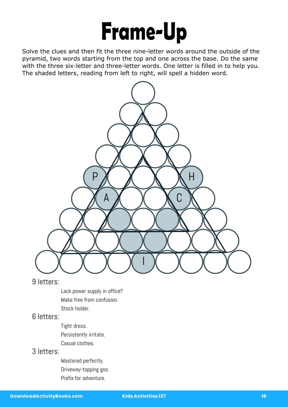 Frame-Up in Kids Activities 137