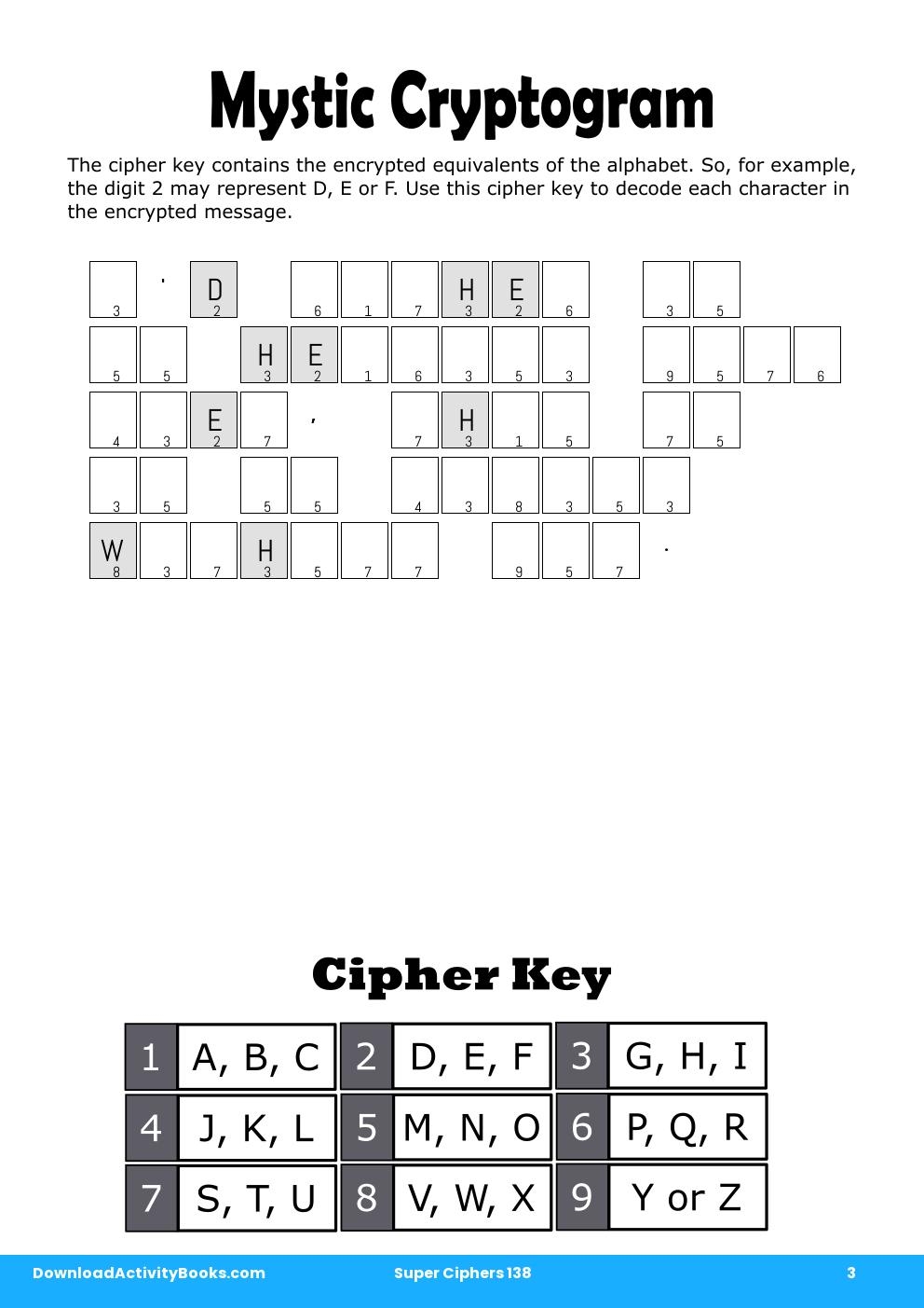 Mystic Cryptogram in Super Ciphers 138