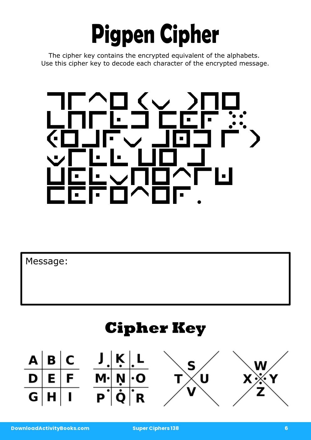 Pigpen Cipher in Super Ciphers 138