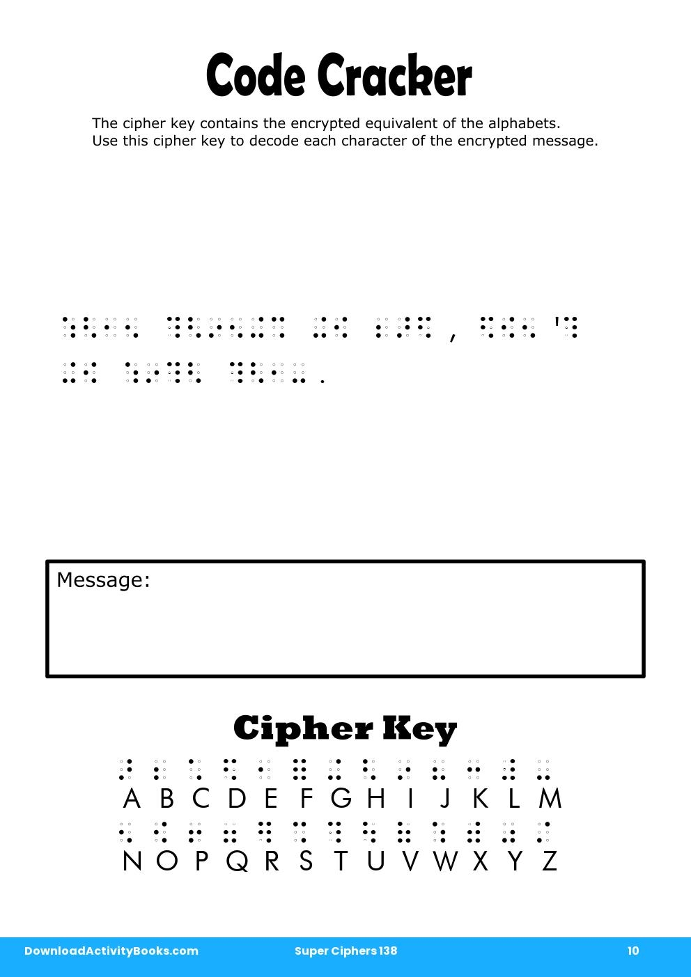 Code Cracker in Super Ciphers 138