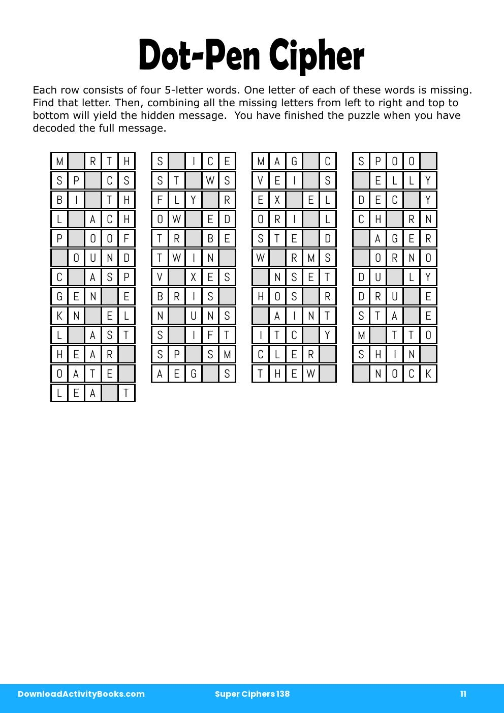 Dot-Pen Cipher in Super Ciphers 138