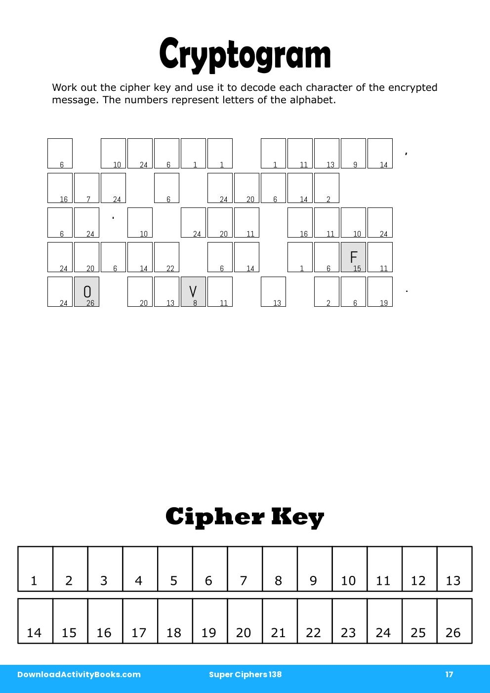 Cryptogram in Super Ciphers 138